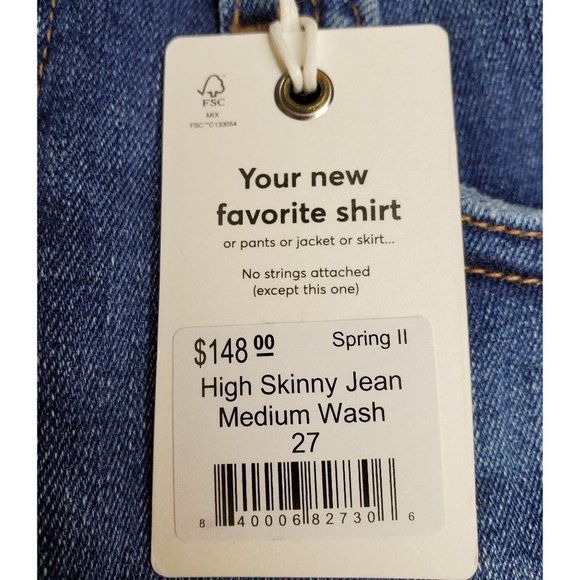 Marine Layer High Rise Skinny Distressed Jean's Medium Wash NWT - Picture 4 of 6